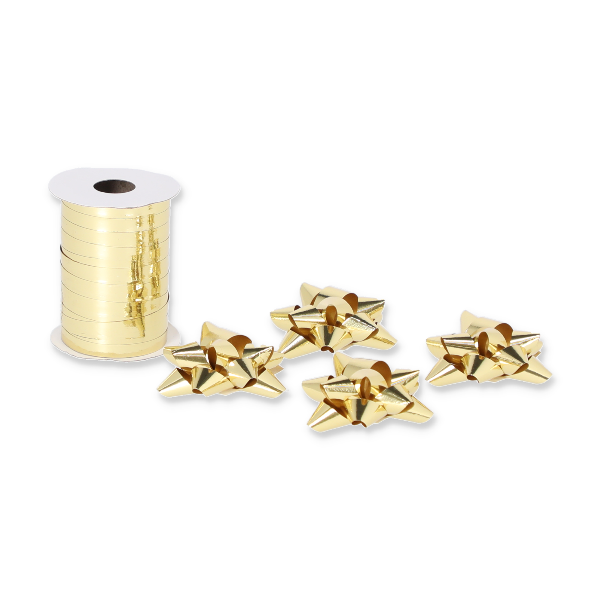 Geschenkband-Set mit Schleifen gold 5-teilig + product picture
