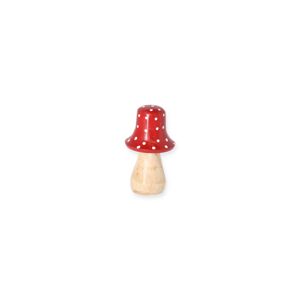 Dekofigur Fliegenpilz Mangoholz rot/weiß Ø 7 x 11 cm