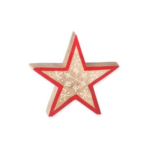 Dekofigur Stern Mangoholz braun/rot/weiß sortiert 20 x 20 x 3,5 cm