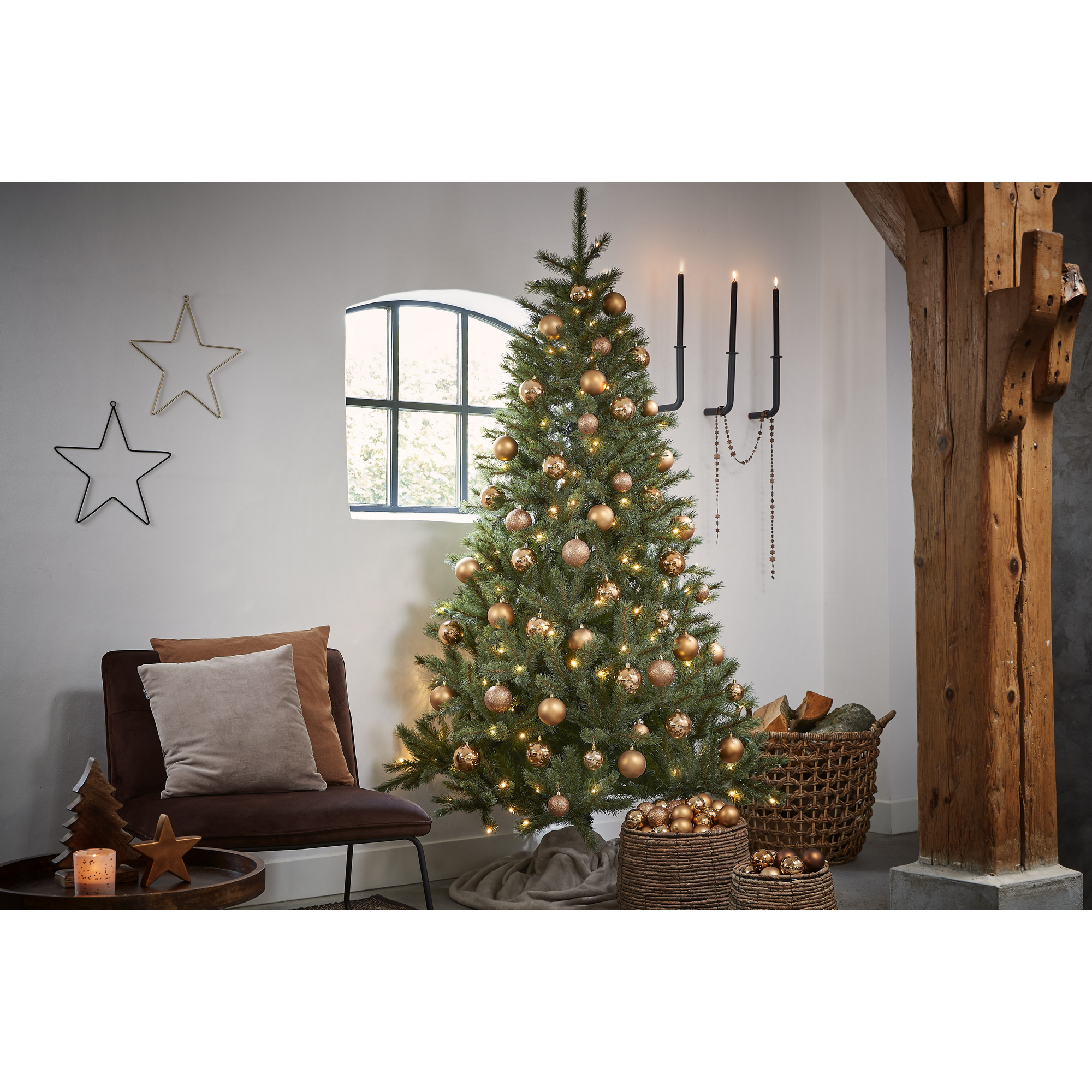 Künstlicher Weihnachtsbaum 'Vail' grün 155 cm, mit LED-Beleuchtung + product picture