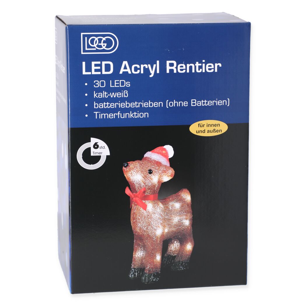 LED-Dekofigur Rentier 30 LEDs kaltweiß 31,5 cm