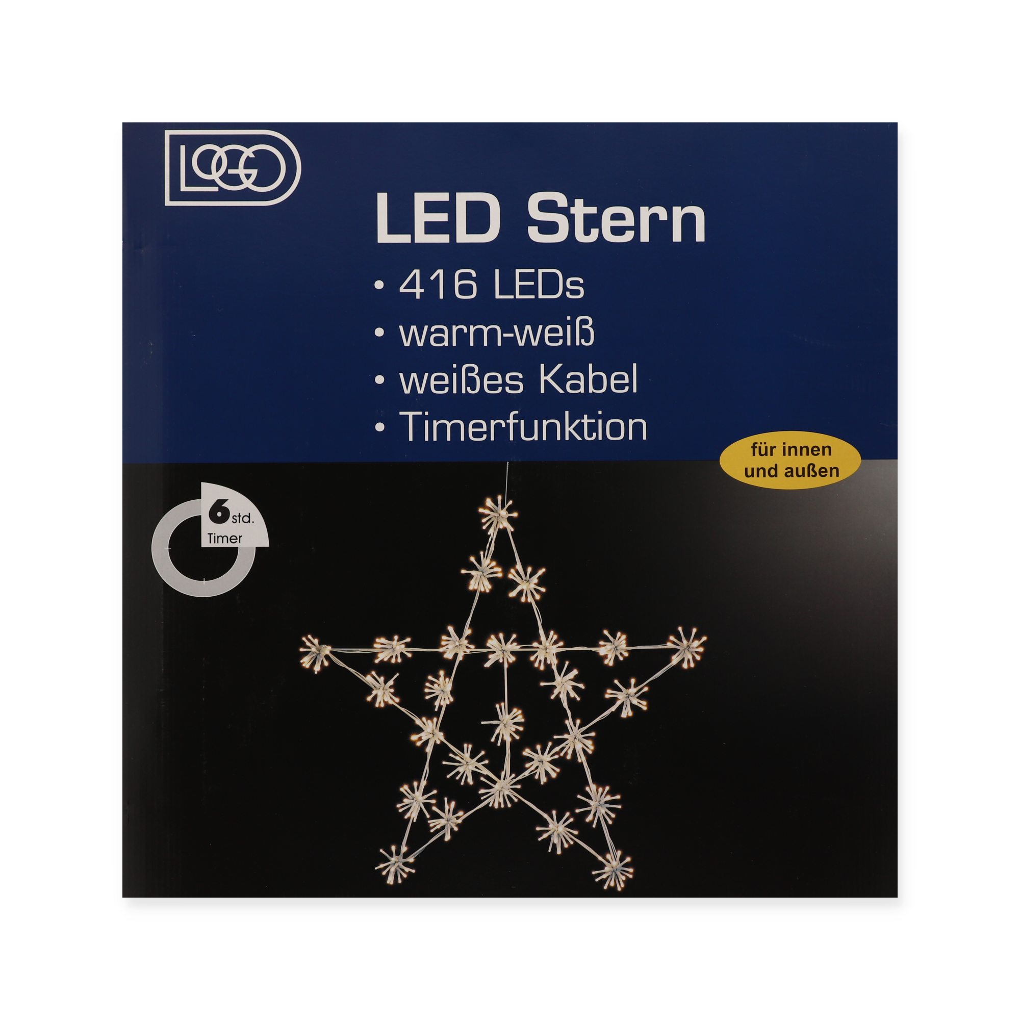 LED-Metall-Stern 416 LEDs warmweiß Ø 60 cm