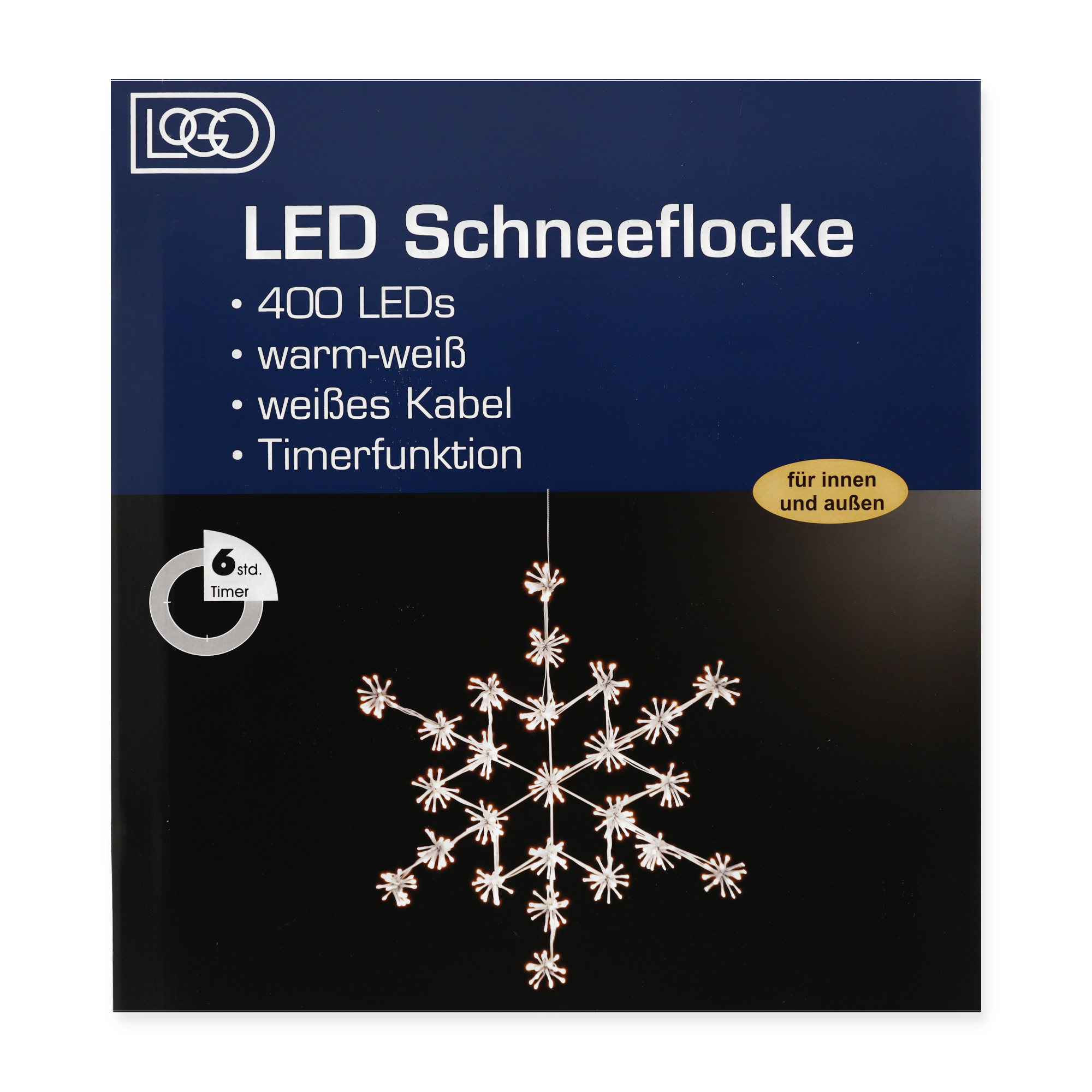 LED-Metall-Schneeflocke 400 LEDs warmweiß Ø 60 cm + product picture