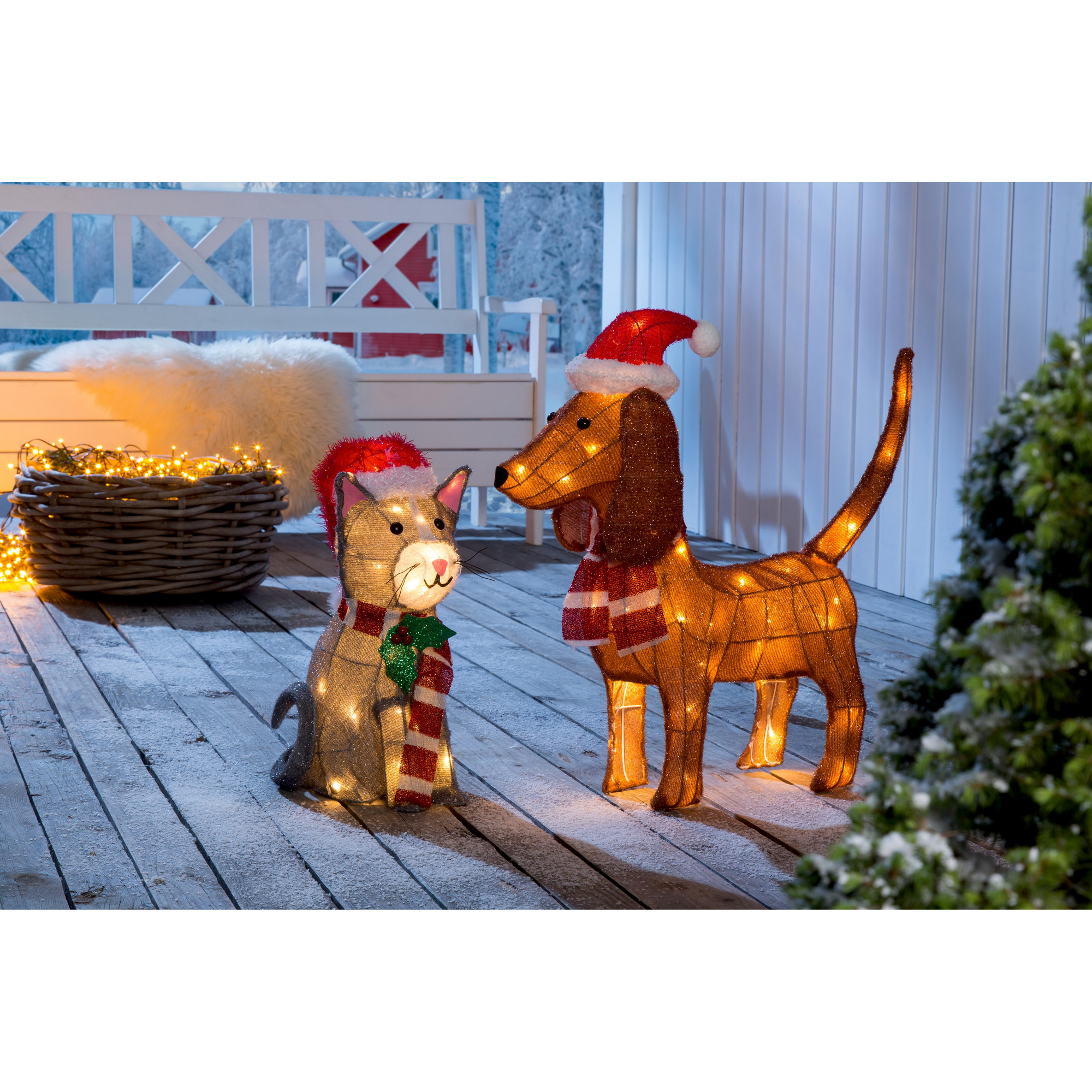 LED-Dekofigur Hund 30 LEDs warmweiß 60 cm + product picture