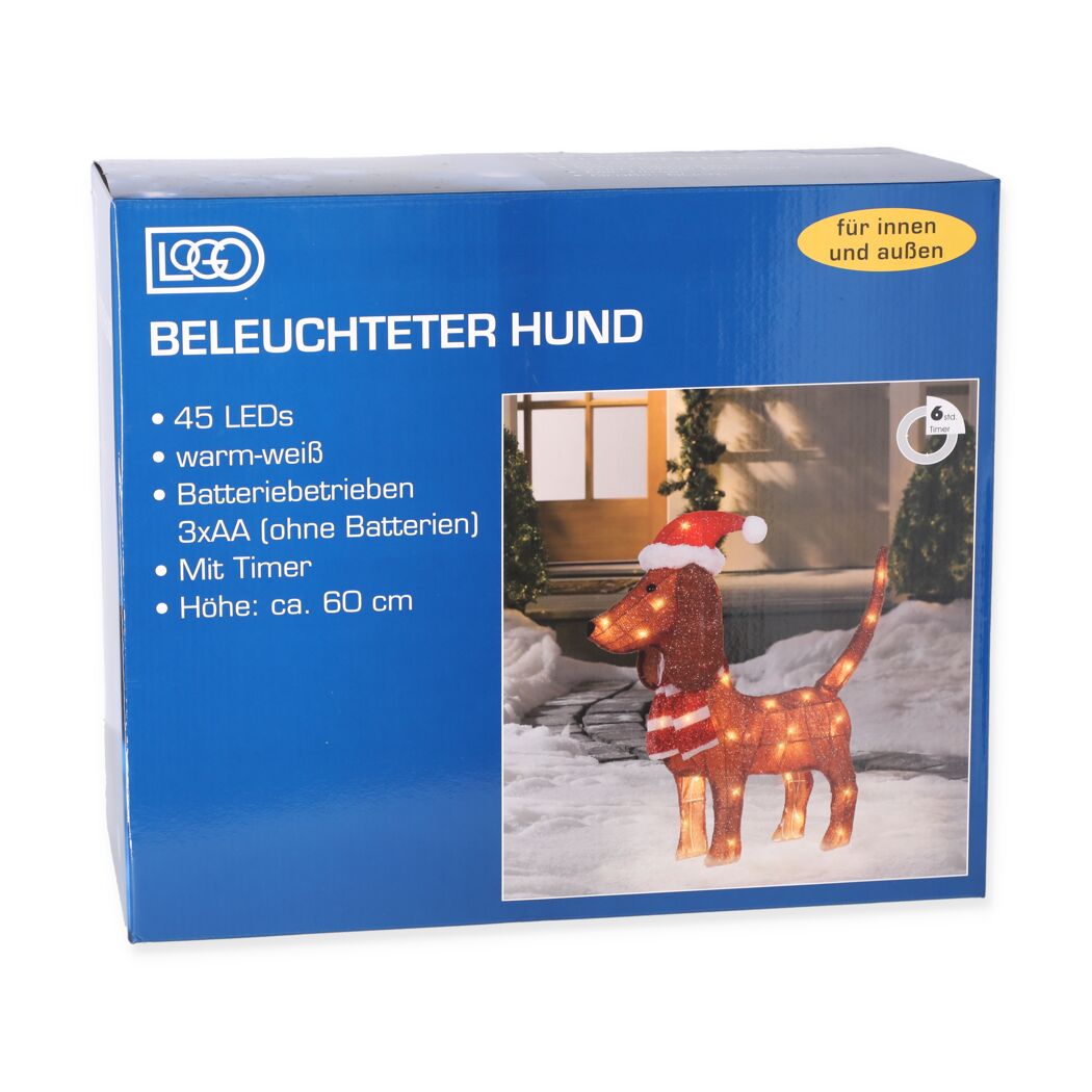 LED-Dekofigur Hund 30 LEDs warmweiß 60 cm