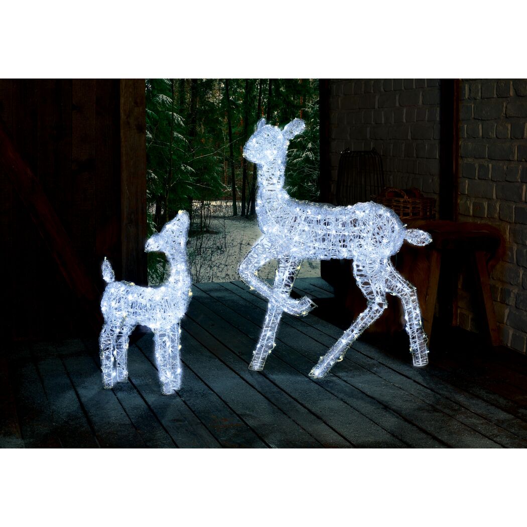 LED-Dekofigur-Set Rentier 300 LEDs kaltweiß 90 cm
