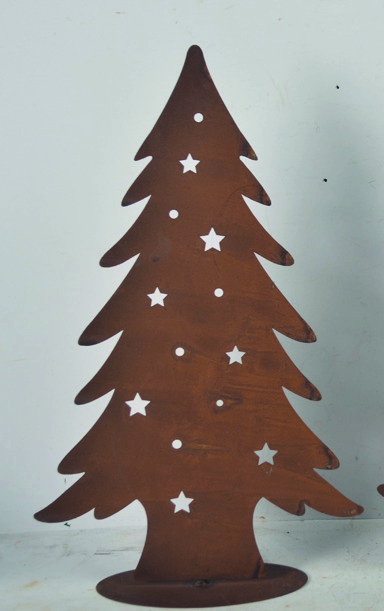Dekoaufsteller Weihnachtsbaum 'Tanja' rostbraun 18 x 75 x 46 cm + product picture