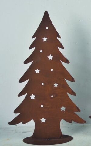 Dekoaufsteller Weihnachtsbaum 'Tanja' rostbraun 15 x 61 x 37 cm