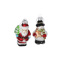 Christbaumschmuck Schneemann und Santa 8 x 6,5 x 5 cm 2 Stück