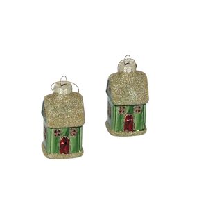 Christbaumschmuck Haus 8 x 4,5 x 3,5 cm 2 Stück