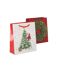 Zwei Weihnachtstüten, eine mit Weihnachtsmann und eine mit Adventskranz