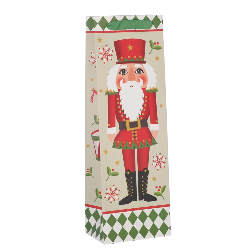Geschenktüte mit Nussknacker-Motiv.