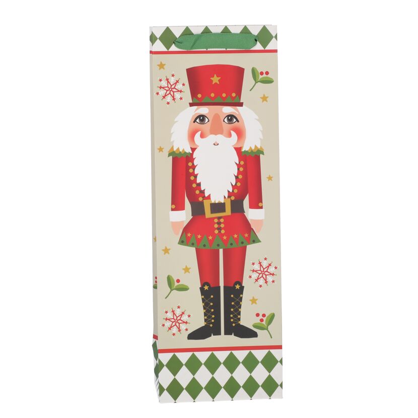 Geschenktüte mit Nussknacker-Motiv.