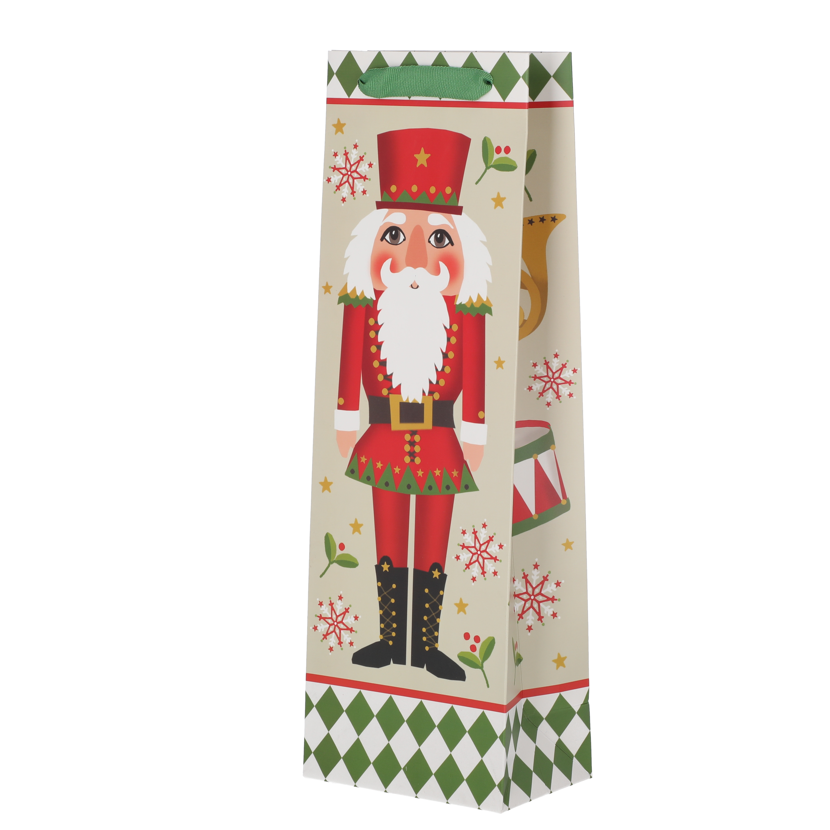 Geschenktüte mit Nussknacker-Motiv.