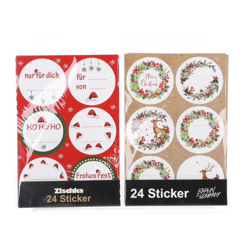 Weihnachtliche Sticker mit Beschriftungsfunktion