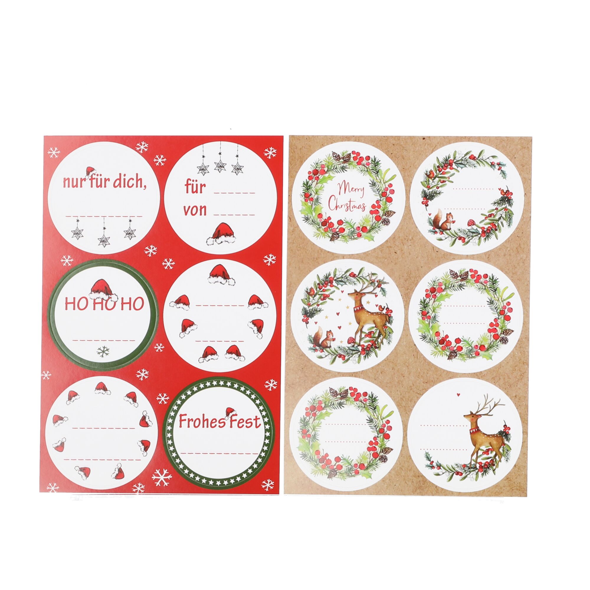 Weihnachtliche Geschenkanhänger mit Beschriftungsfeldern