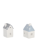 LED-Dekohaus grau/blau 12 cm