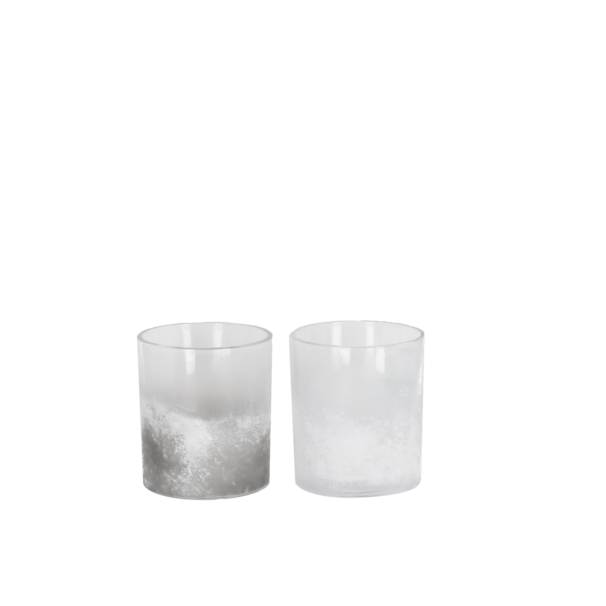 Teelichthalter weiß/grau gefrostet 10 cm + product picture