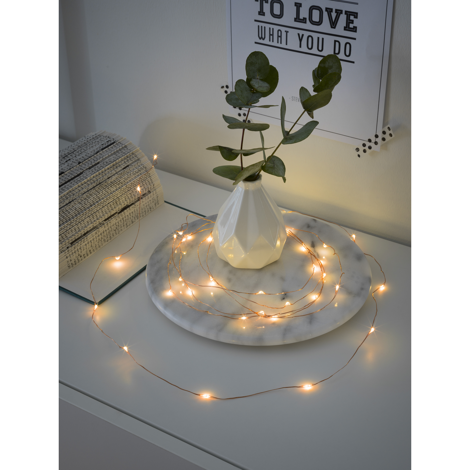 LED-Micro-Lichterkette 40 LEDs bernsteinfarben 440 cm