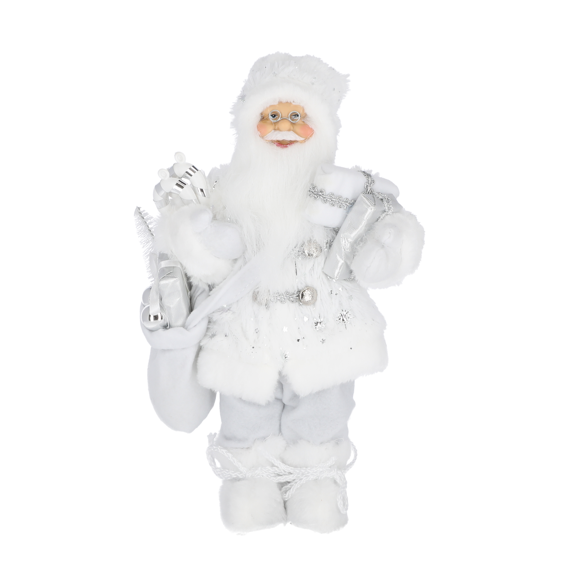 Dekofigur 'Weihnachtsmann' weiß/silberfarben 37 cm + product picture