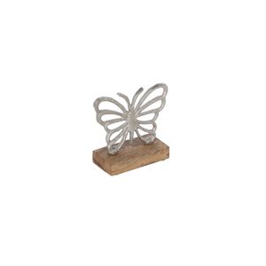 Deko-Figur 'Schmetterling' silberfarben 10 x 9 x 4 cm