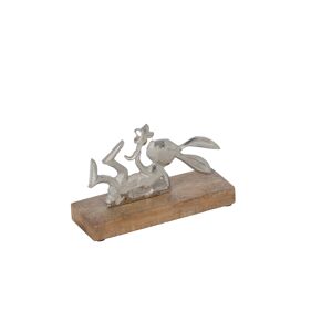 Deko-Figur 'Hase' silberfarben 15 x 10,5 x 5 cm
