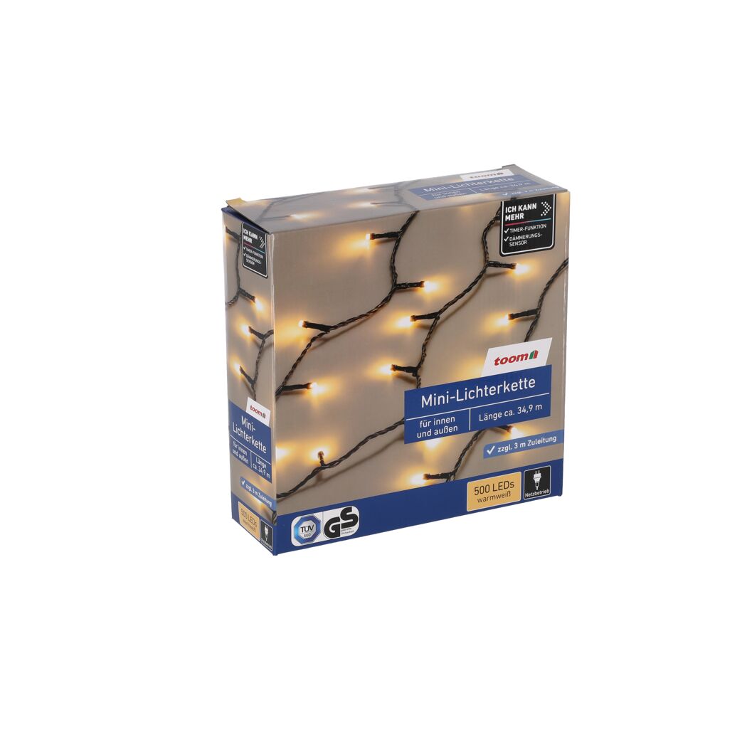 Lichterkette mit 500 LEDs in Verpackung