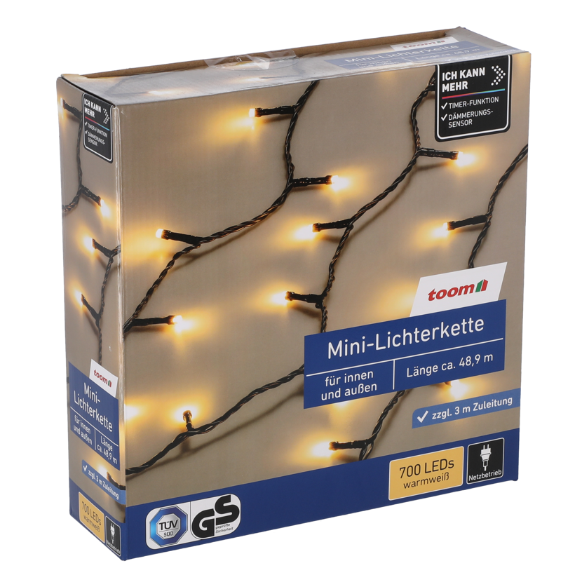 Lichterkette mit 700 LEDs in Verpackung