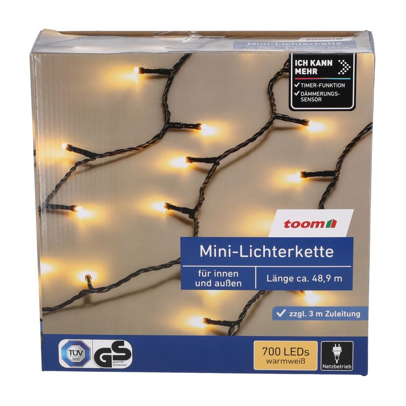Lichterkette mit 700 LEDs in warmweiß