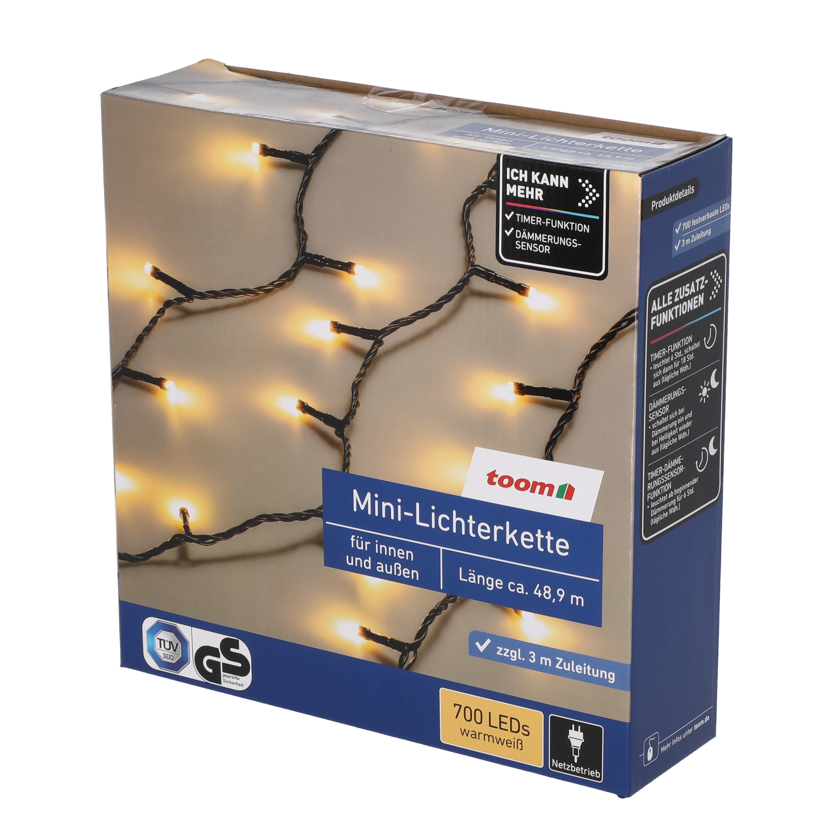 Lichterkette mit 700 LEDs in Verpackung