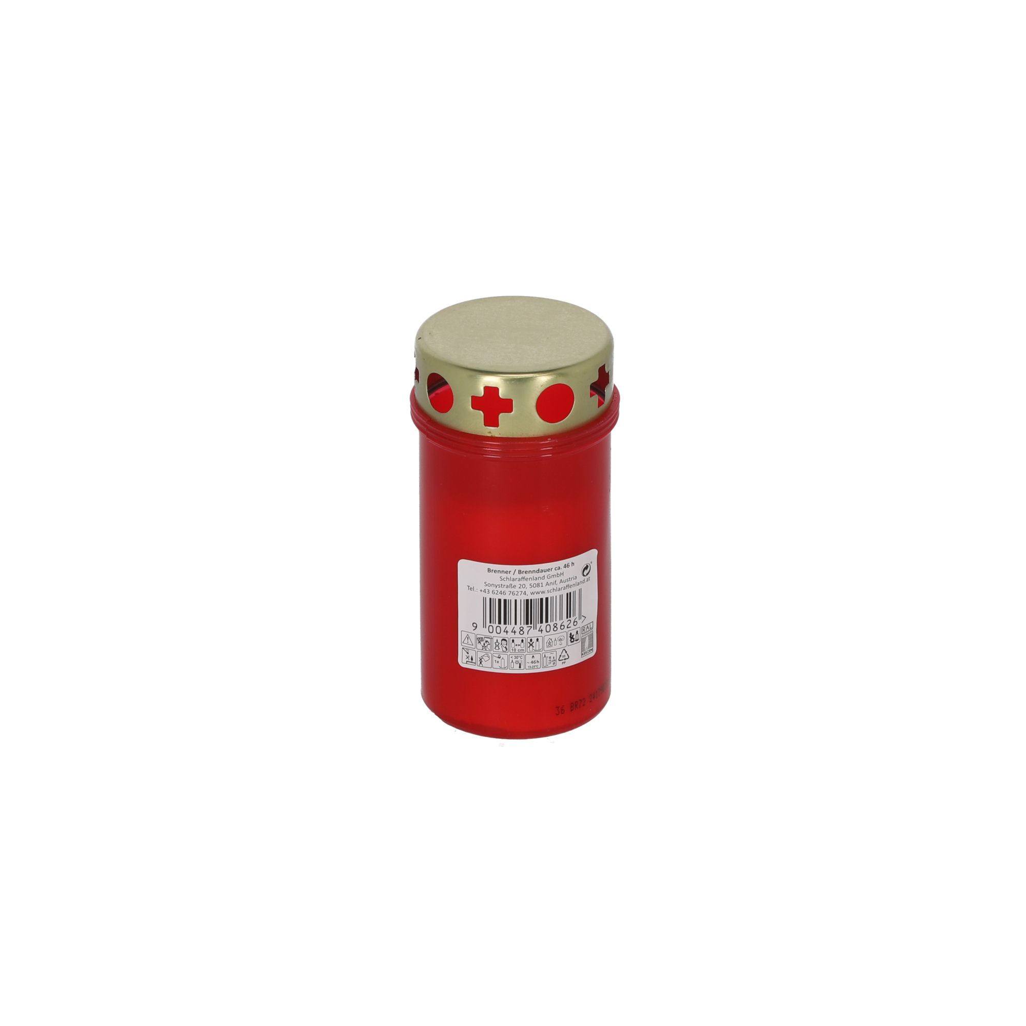 Grabkerze rot 12 cm