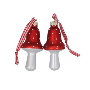 Christbaumschmuck Pilz 8,5 x 5 x 5 cm 2 Stück