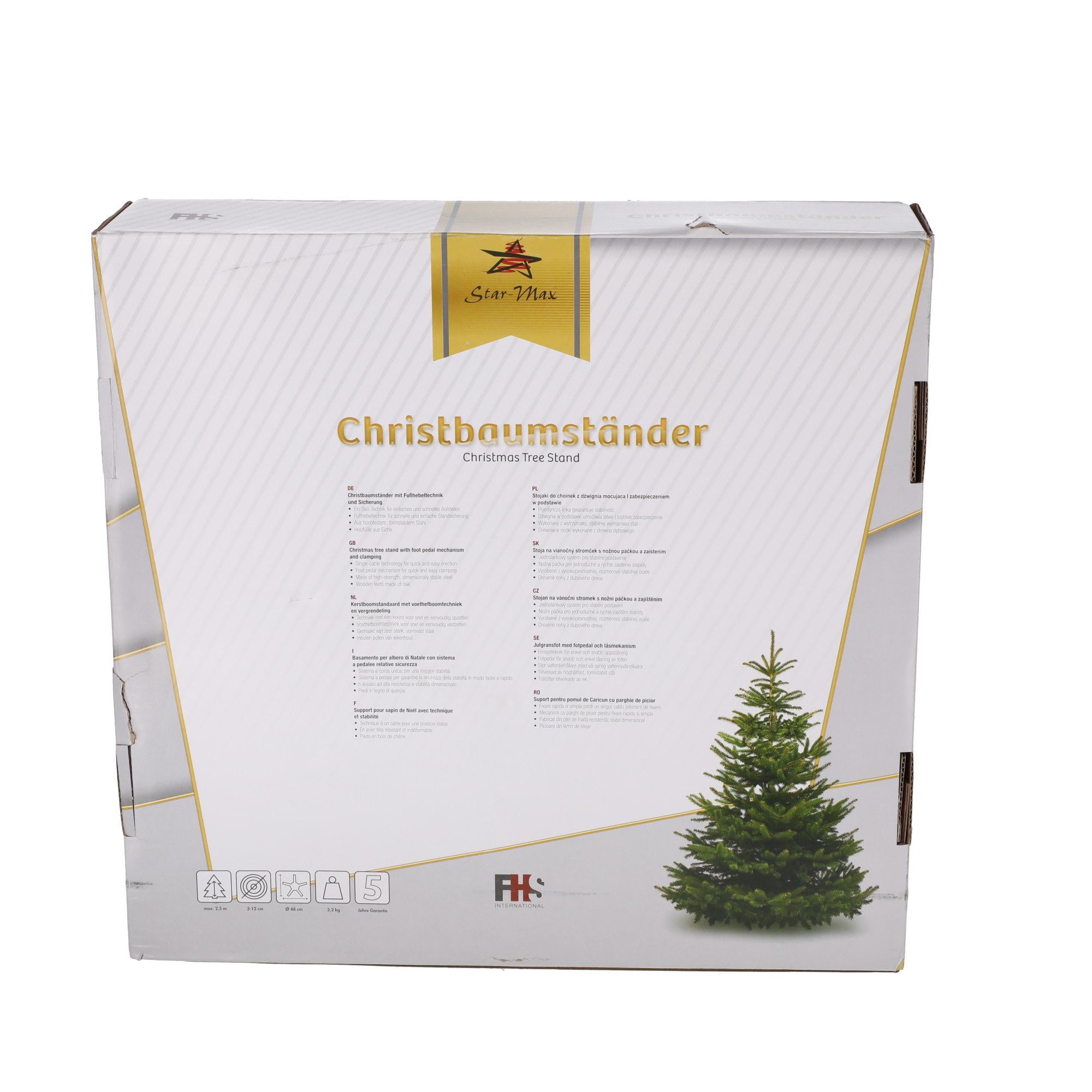 Christbaumständer 'Alpen' eiche/schwarz für Bäume bis 2,5 m + product picture