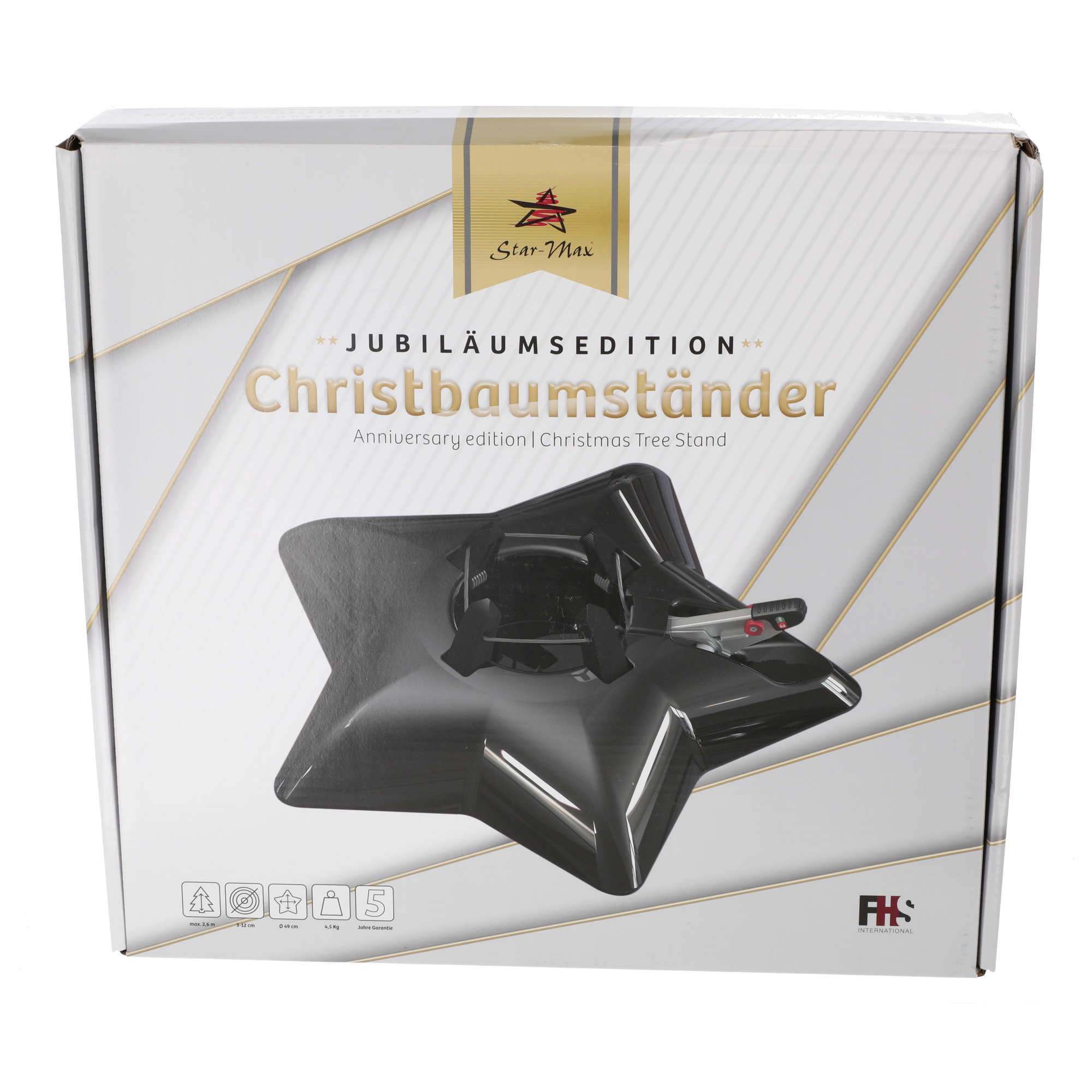 Christbaumständer 'Stern' schwarz für Bäume bis 2,6 m + product picture