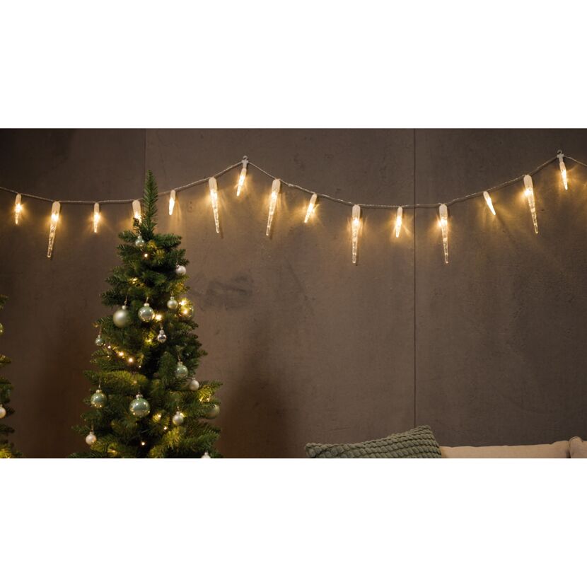LED-Lichtervorhang Eiszapfen 32 LEDs warmweiß 470 cm