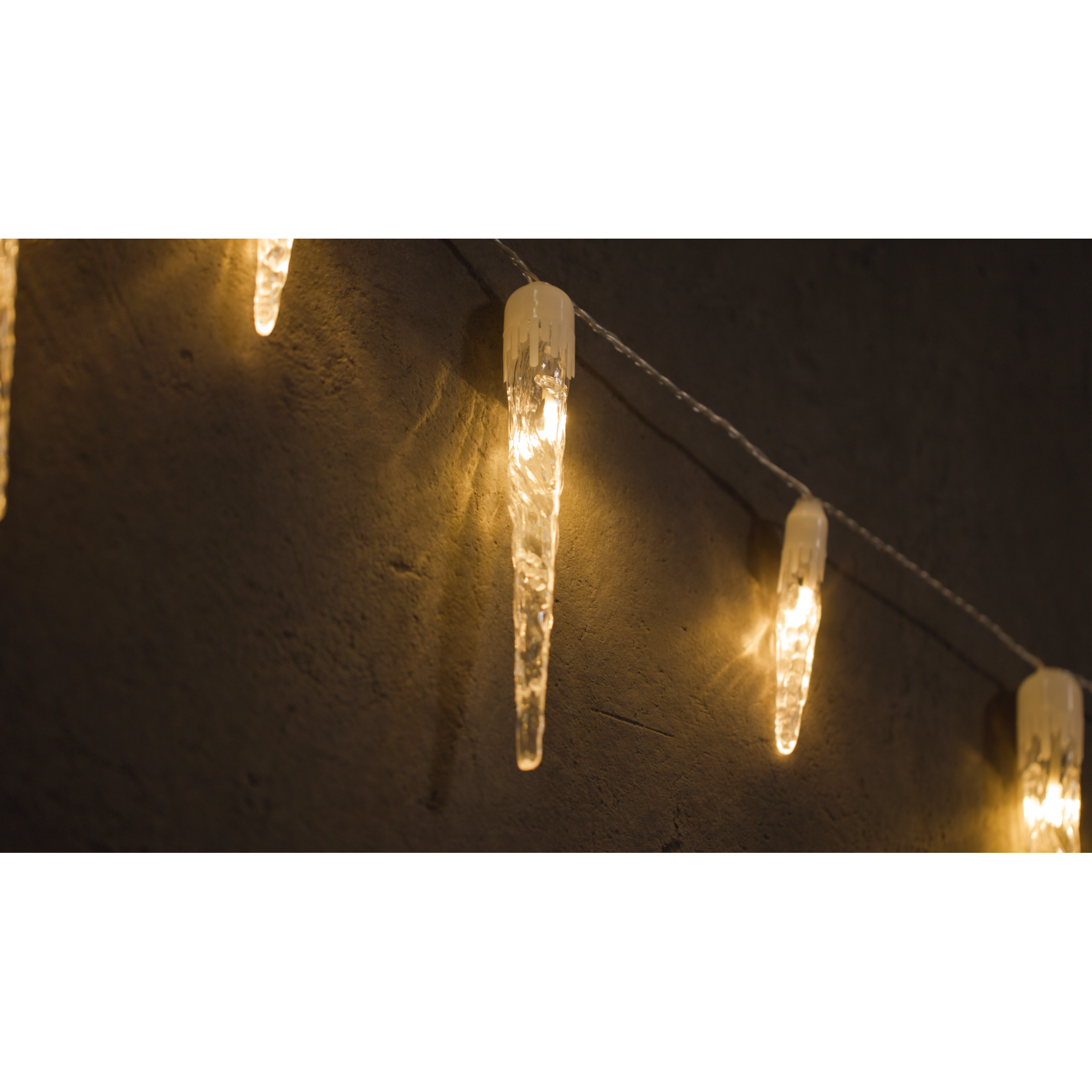 LED-Lichtervorhang Eiszapfen 32 LEDs warmweiß 470 cm