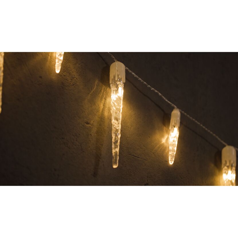 LED-Lichtervorhang Eiszapfen 32 LEDs warmweiß 470 cm
