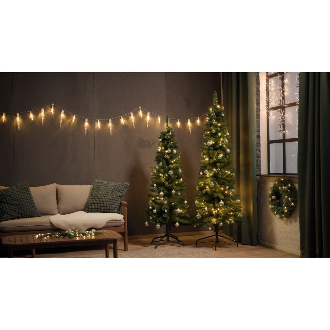 LED-Lichtervorhang Eiszapfen 32 LEDs warmweiß 470 cm