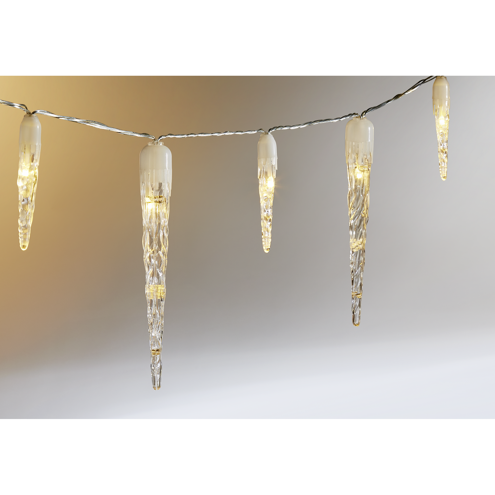 LED-Lichtervorhang Eiszapfen 32 LEDs warmweiß 470 cm