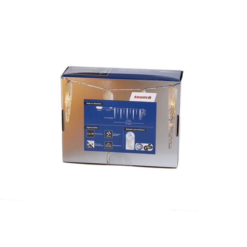 LED-Lichtervorhang Eiszapfen 32 LEDs warmweiß 470 cm
