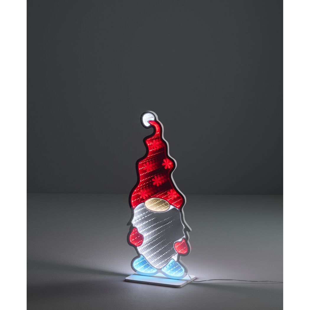 LED-Dekofigur Wichtel mit Infinity-Effekt 109 LEDs 56 cm