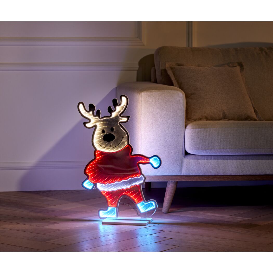 LED-Dekofigur Elch mit Infinity-Effekt 126 LEDs 56 cm