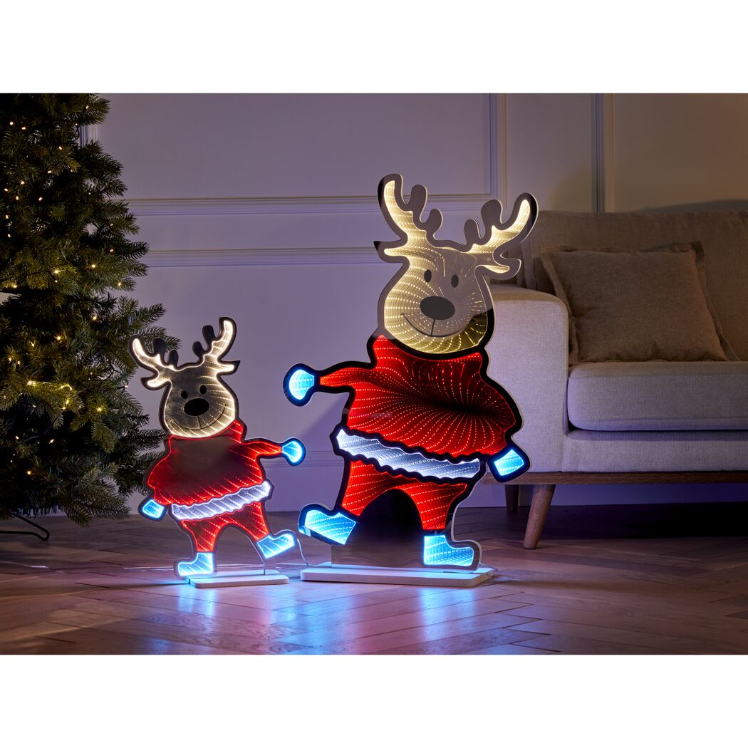 LED-Dekofigur Elch mit Infinity-Effekt 126 LEDs 56 cm