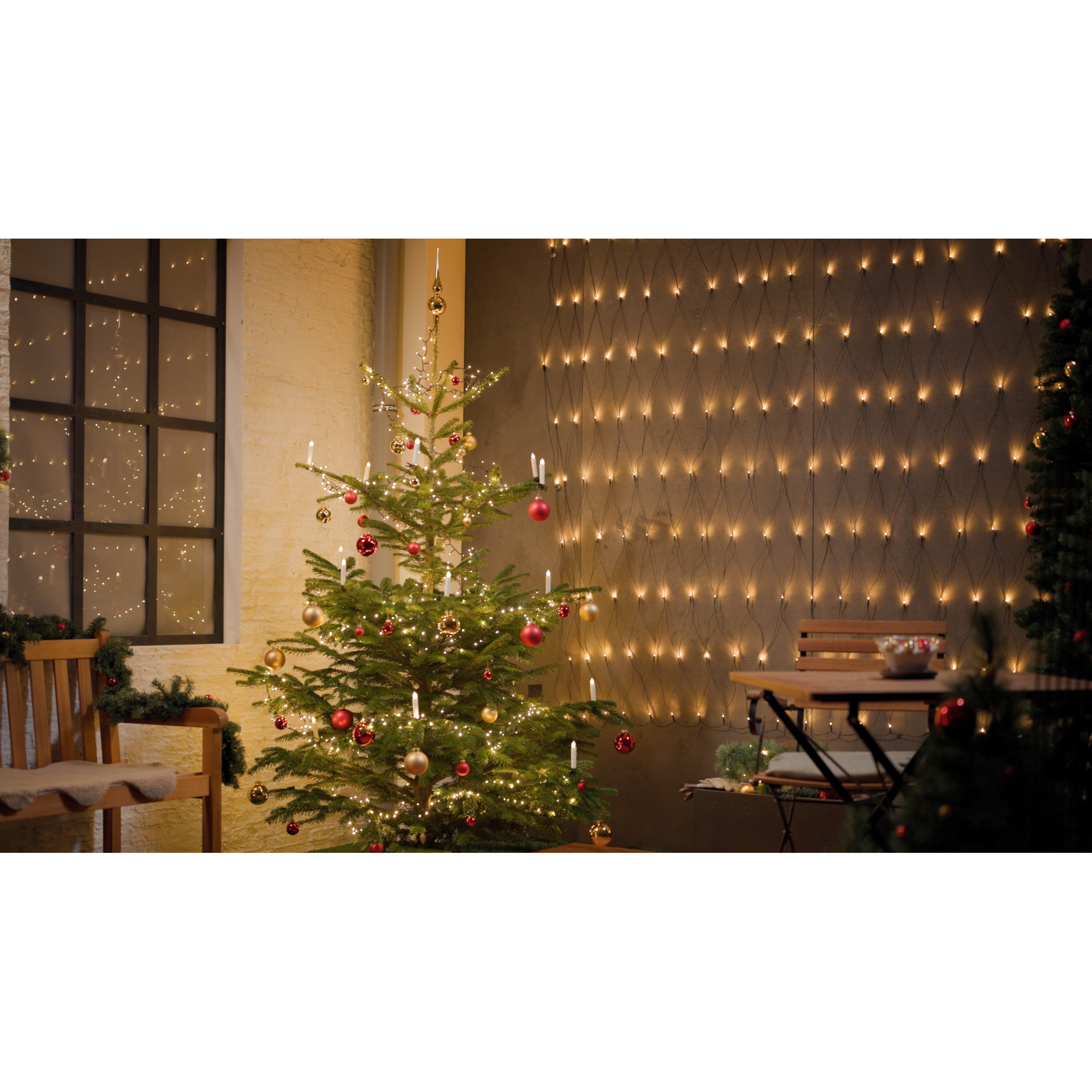 LED-Lichternetz 384 LEDs warmweiß 300 x 300 cm