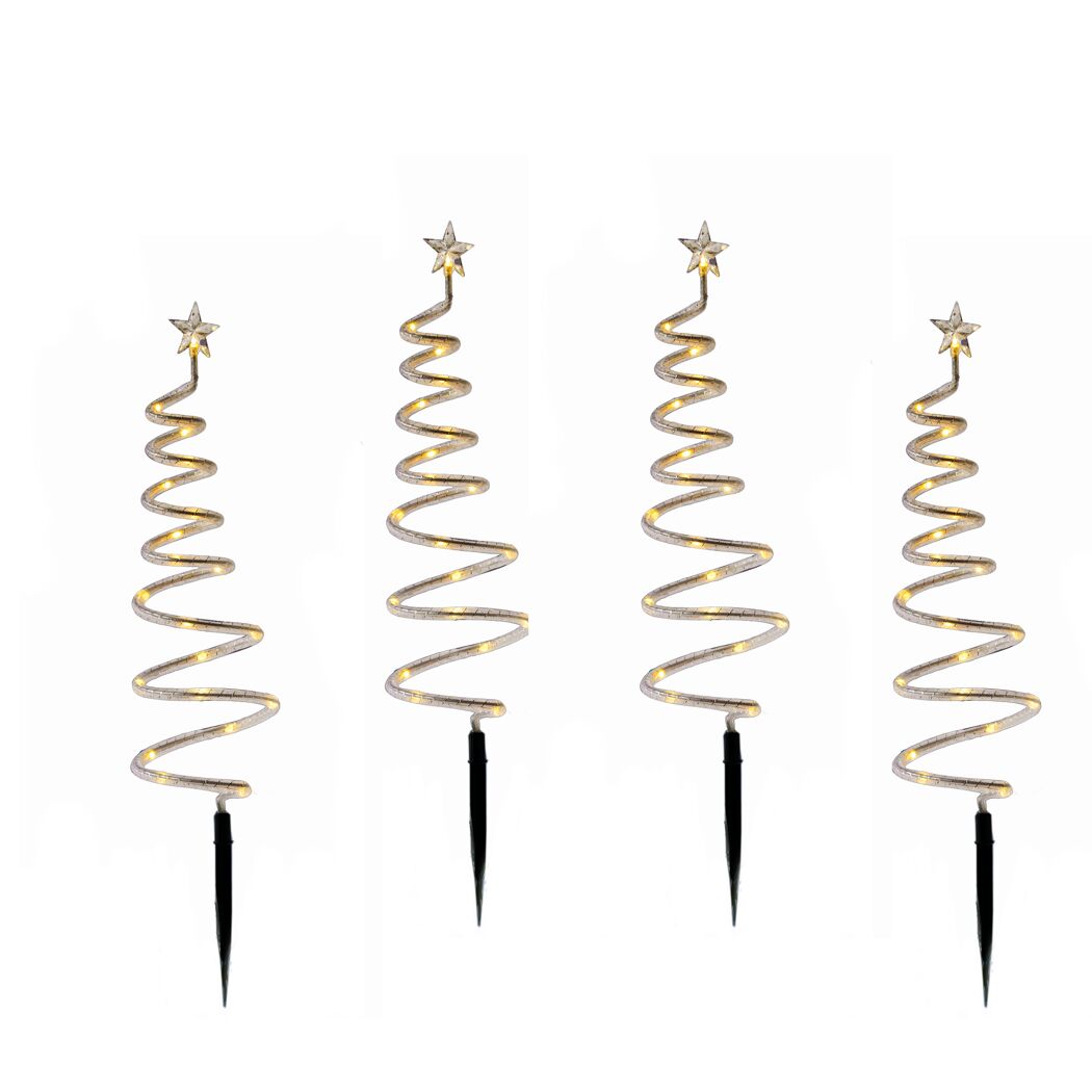 LED-Spiralbaum-Set 80 LED 50 cm 4 Stück