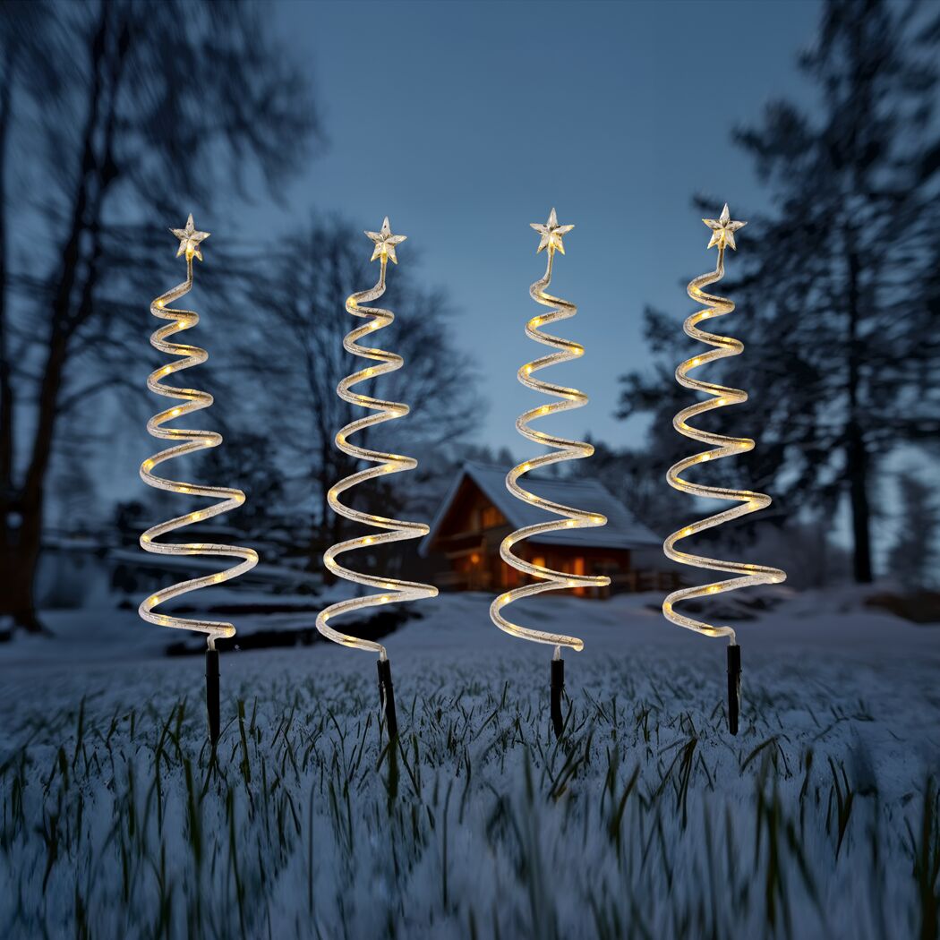 LED-Spiralbaum-Set 80 LED 50 cm 4 Stück