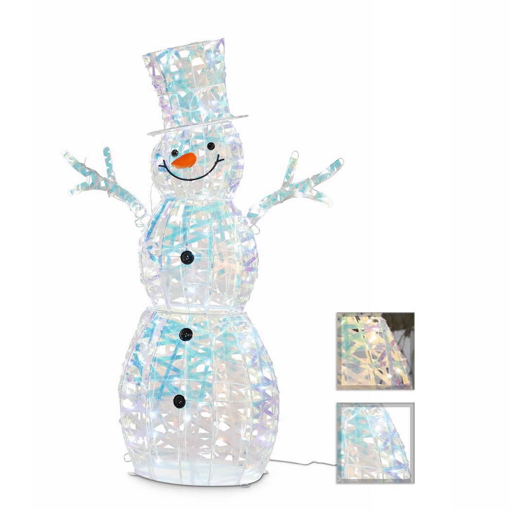 LED-Schneemann 100 LEDs kaltweiß/warmweiß Ø 54 x 120 cm