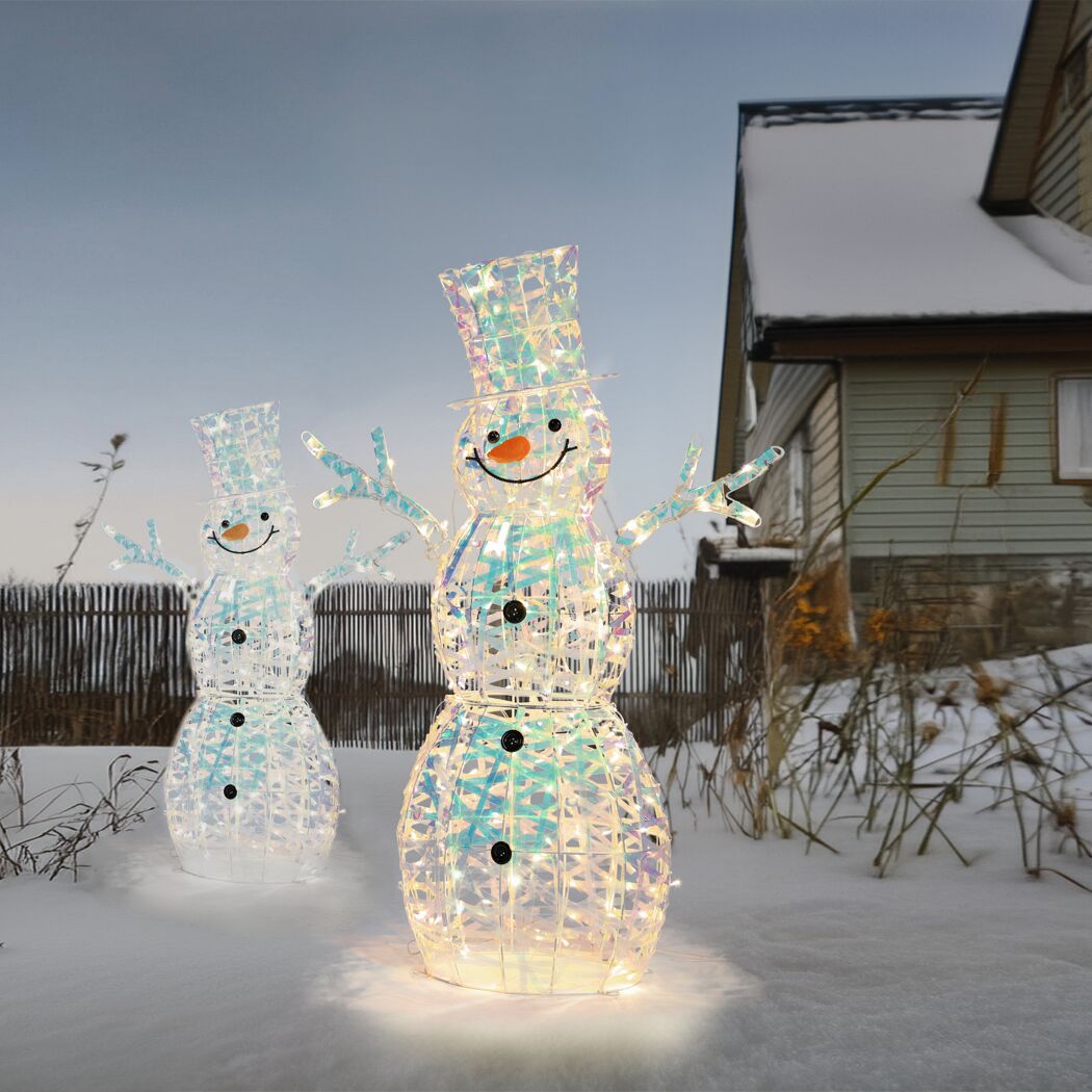LED-Schneemann 100 LEDs kaltweiß/warmweiß Ø 54 x 120 cm