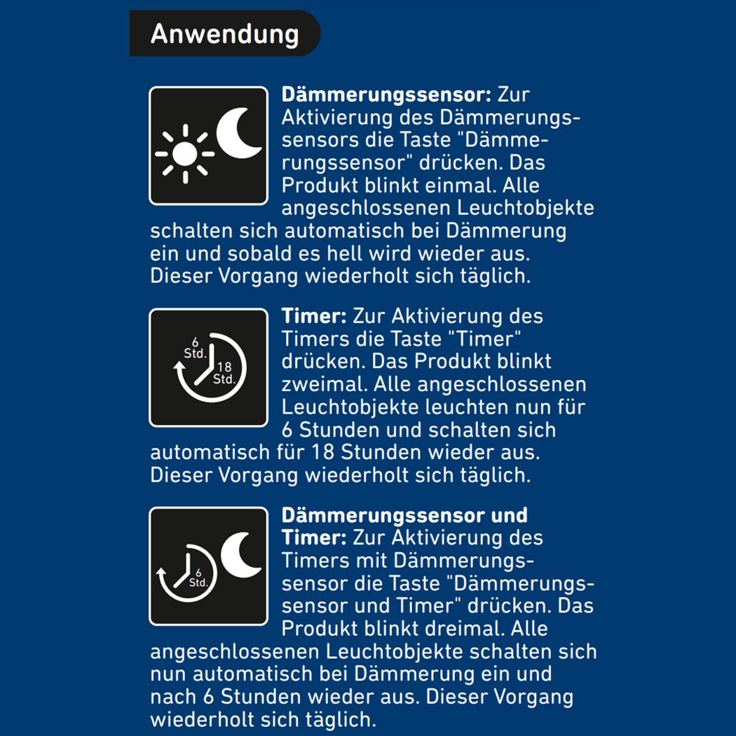 Timer mit Dämmerungssensor für toom-System