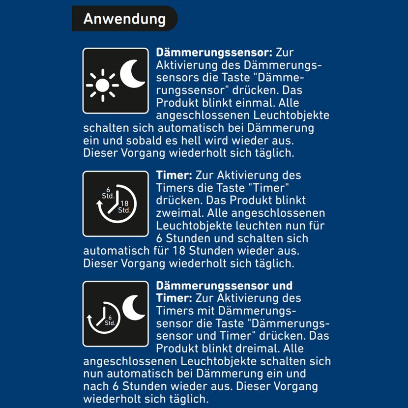 Timer mit Dämmerungssensor für toom-System
